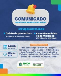 Prefeitura de Sinop amplia atendimento em unidades de saúde com horário estendido